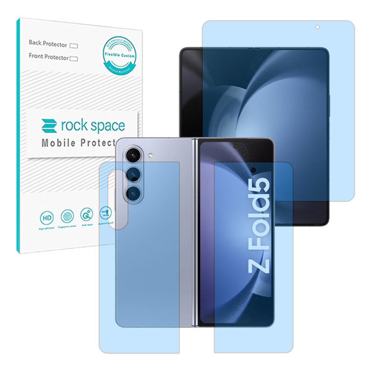 محافظ صفحه نمایش ضداشعه آبی راک اسپیس مدل Eye Care مناسب برای گوشی موبایل سامسونگ Galaxy Z Fold 5 به همراه محافظ پشت گوشی