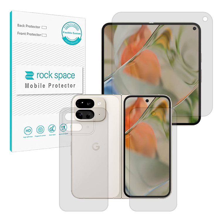 محافظ صفحه نمایش مات راک اسپیس مدل Resistant مناسب برای گوشی موبایل گوگل Pixel 9 Pro Fold به همراه محافظ پشت گوشی