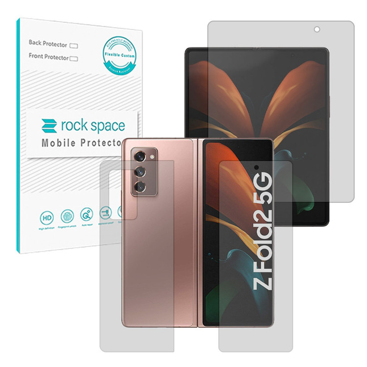 محافظ صفحه نمایش مات راک اسپیس مدل Resistant مناسب برای گوشی موبایل سامسونگ Galaxy Z Fold 2 به همراه محافظ پشت گوشی