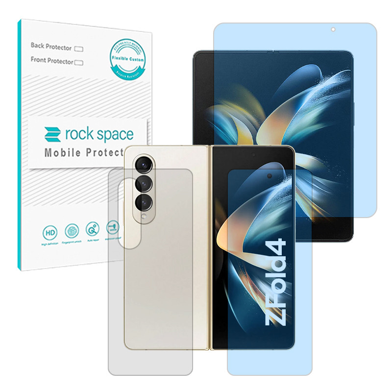 محافظ صفحه نمایش بلوکات راک اسپیس مدل Eye Care مناسب برای گوشی موبایل سامسونگ Galaxy Z Fold 4 به همراه محافظ پشت گوشی