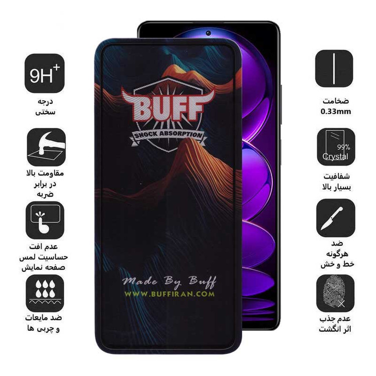 محافظ صفحه نمایش بوف مدل Mountain-G مناسب برای گوشی موبایل شیائومی Redmi Note 12 Explorer/Note 12 Discovery/Note 12 Pro Speed/Note 12R Pro/Note 12 Turbo