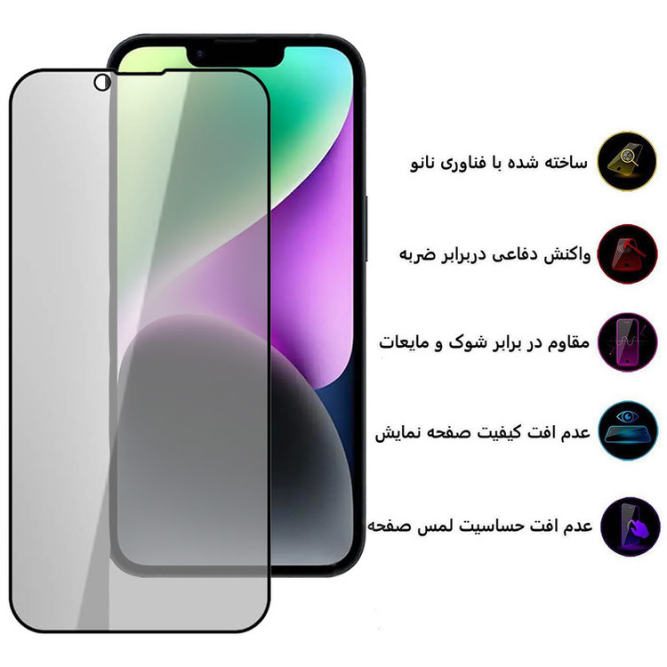 محافظ صفحه نمایش حریم شخصی بوف مدل Privacy-G مناسب برای گوشی موبایل اپل Iphone 14