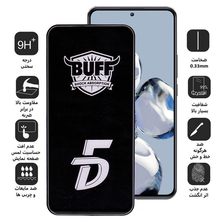 محافظ صفحه نمایش 5D بوف مدل F33-G مناسب برای گوشی موبایل شیائومی Redmi K50 Ultra / Xiaomi 12T/12T Pro