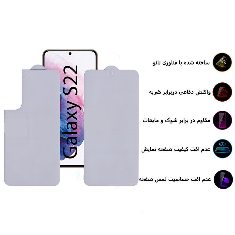 محافظ صفحه نمایش و پشت گوشی بوف مدل Epic16-G مناسب برای گوشی موبایل سامسونگ Galaxy S22