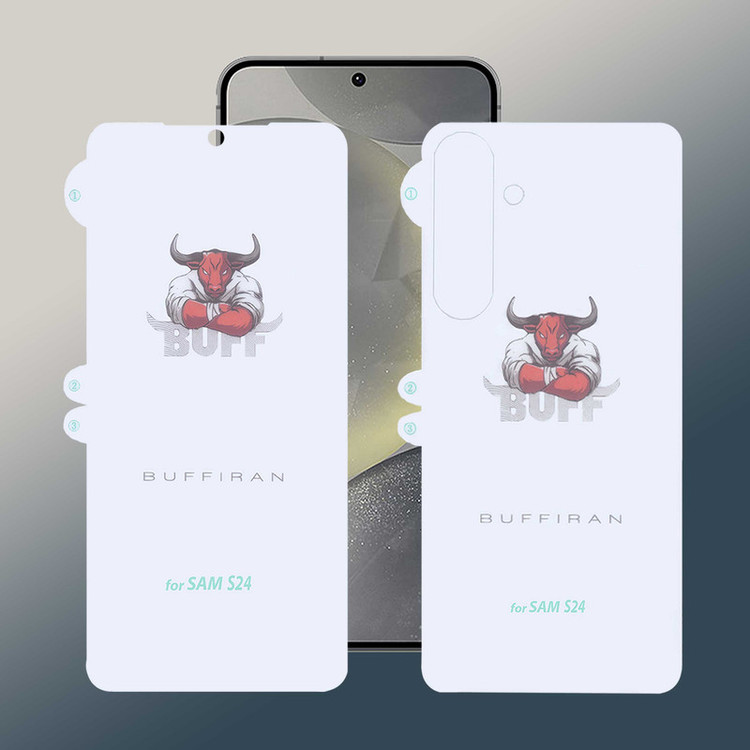 محافظ صفحه نمایش بوف مدل HydroBull-G مناسب برای گوشی موبایل سامسونگ Galaxy S24 به همراه محافظ پشت گوشی