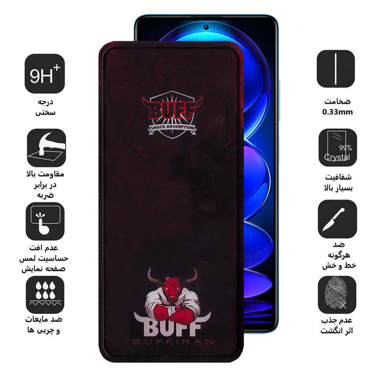 محافظ صفحه نمایش بوف مدل Muscle-Bull-G مناسب برای گوشی موبایل شیائومی Redmi Note 12 Pro Plus / Note 12 Pro 4G/5G / Poco X5 Pro