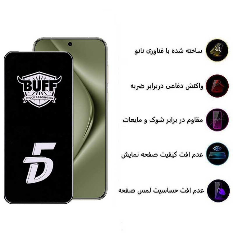 محافظ صفحه نمایش بوف مدل 5D-G مناسب برای گوشی موبایل هوآوی Pura 70 Pro/ Pura 70 Ultra / Nova 12S/ Nova 12i