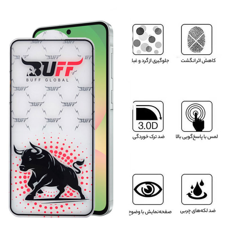 محافظ صفحه نمایش بوف مدل Black Fighter-Guarantee مناسب برای گوشی سامسونگ Galaxy A57/ S25 Fe