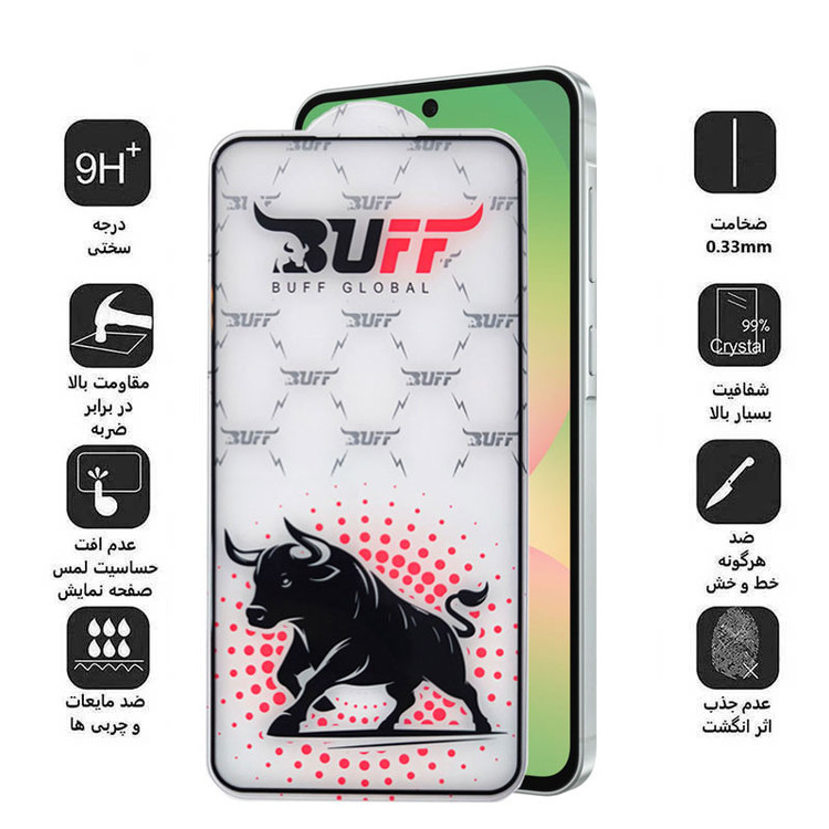 محافظ صفحه نمایش بوف مدل Black Fighter-Guarantee مناسب برای گوشی سامسونگ Galaxy A57/ S25 Fe