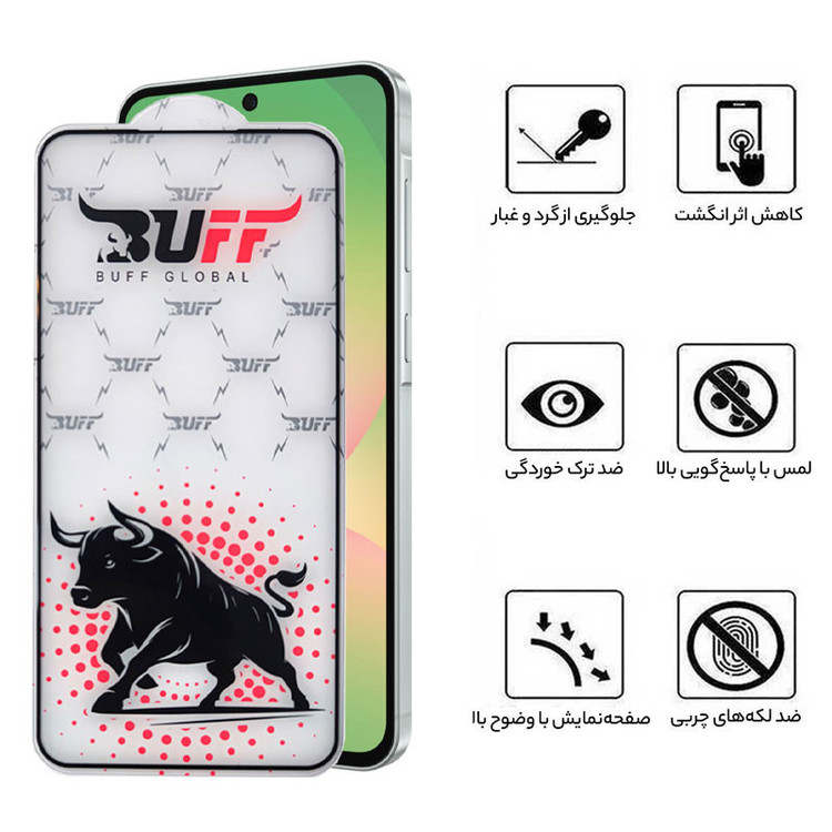 محافظ صفحه نمایش بوف مدل Black Fighter-Guarantee مناسب برای گوشی سامسونگ Galaxy A57/ S25 Fe