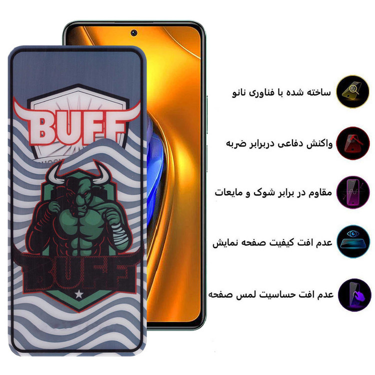 محافظ صفحه نمایش 5D بوف مدل Super Power-G مناسب برای گوشی موبایل شیائومی Poco F4/F3/F2 Pro/F3 Gt /X4 Pro