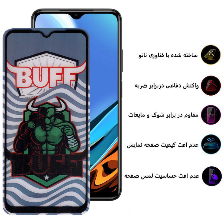 محافظ صفحه نمایش 5D بوف مدل Super Power-G مناسب برای گوشی موبایل شیائومی Redmi 9T / 9 / 9A / 9C / 9C NFC / 9 Prime
