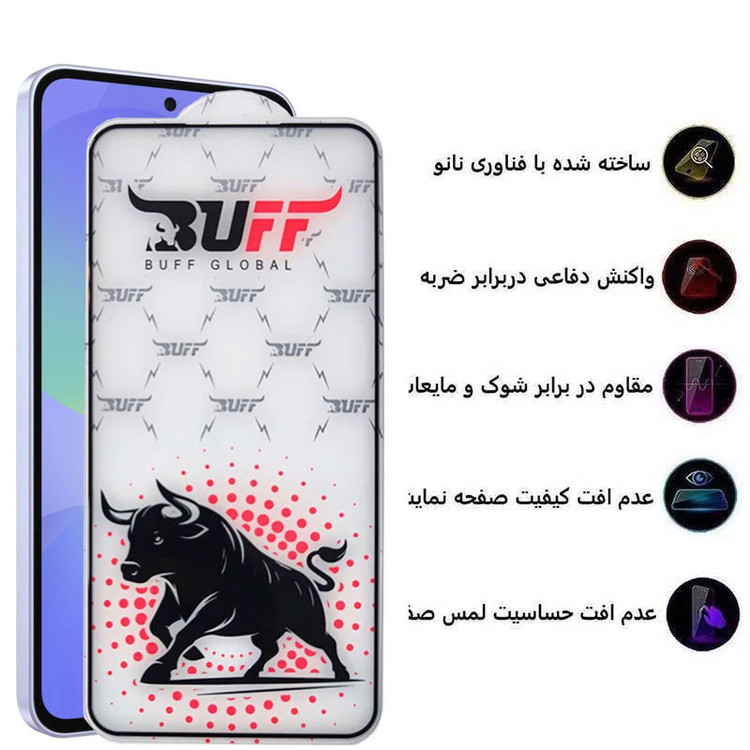 محافظ صفحه نمایش بوف مدل Fighter-Guarantee مناسب برای گوشی موبایل سامسونگ Galaxy A56/A36/A37/S24 Fe