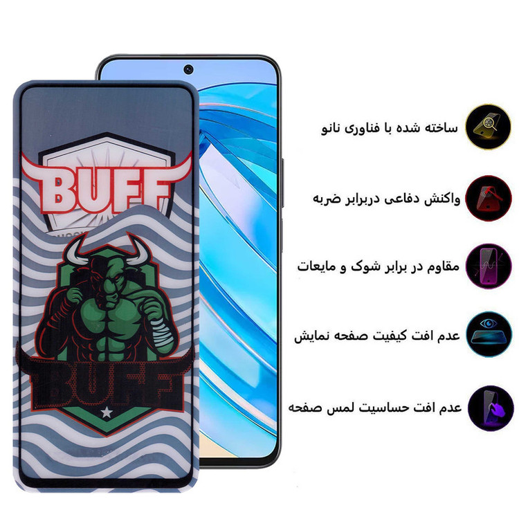 محافظ صفحه نمایش 5D بوف مدل Super Power-G مناسب برای گوشی موبایل آنر X8a