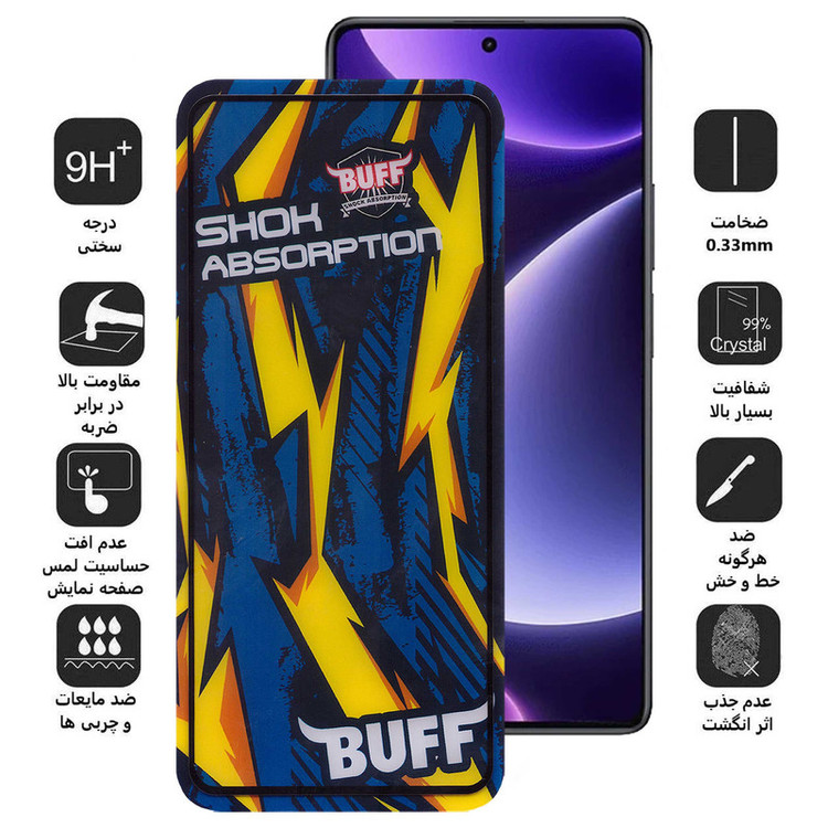 محافظ صفحه نمایش بوف مدل Shock-Shock-G مناسب برای گوشی موبایل شیائومی Redmi Note 12 Turbo / Note 12R Pro / Note 12 5G (China)