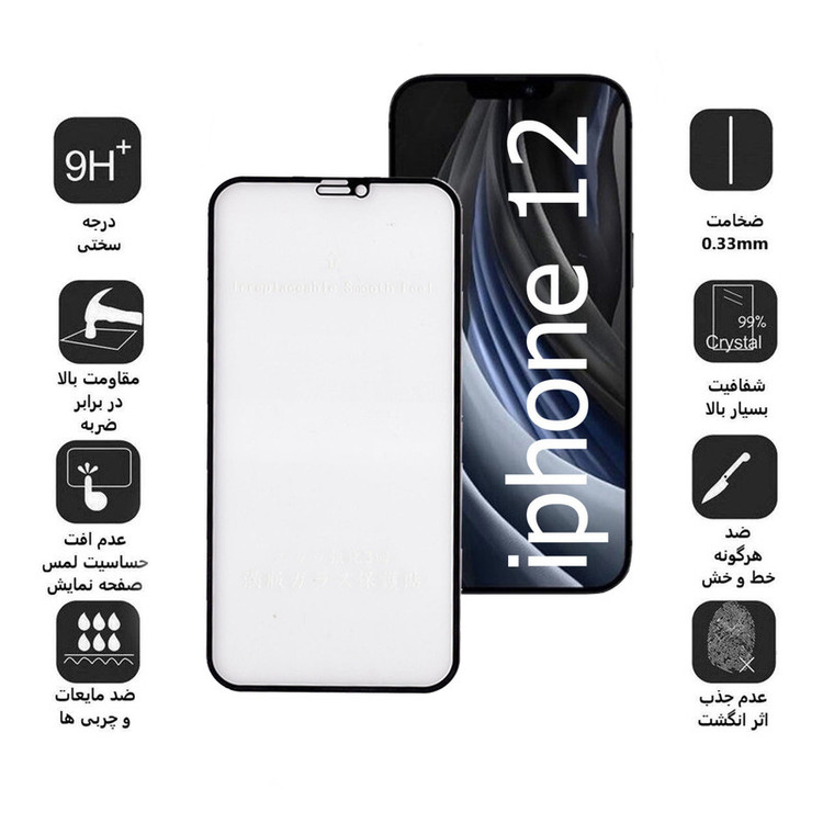 محافظ صفحه نمایش مات بوف مدل Fm33 مناسب برای گوشی موبایل اپل IPhone 12