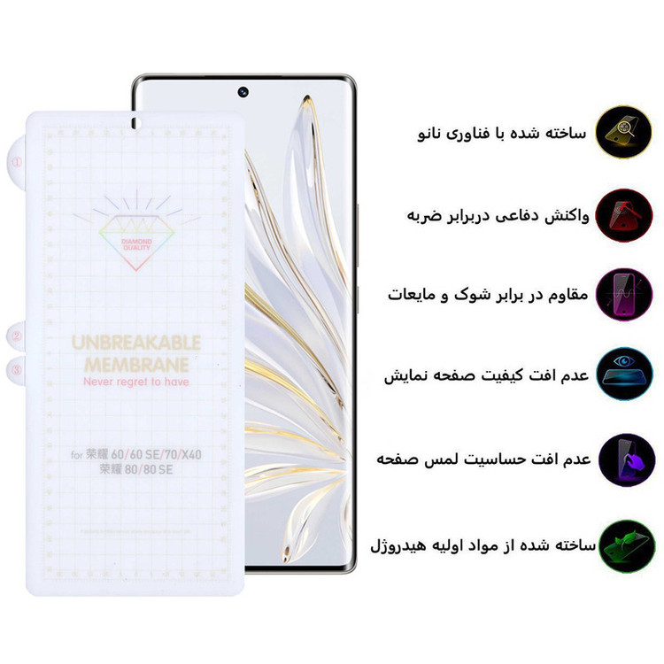 محافظ صفحه نمایش بوف مدل Hydrogel-G مناسب برای گوشی موبایل آنر 60 / 70 / 80 / X40 / 80 SE / 60 SE