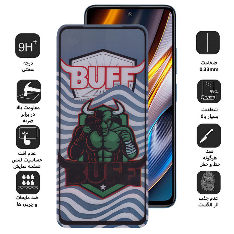 محافظ صفحه نمایش 5D بوف مدل Super Power-G مناسب برای گوشی موبایل شیائومی Redmi Note 11T Pro/Note 11T Pro Plus/Poco X4 GT 5G/K50i 5G