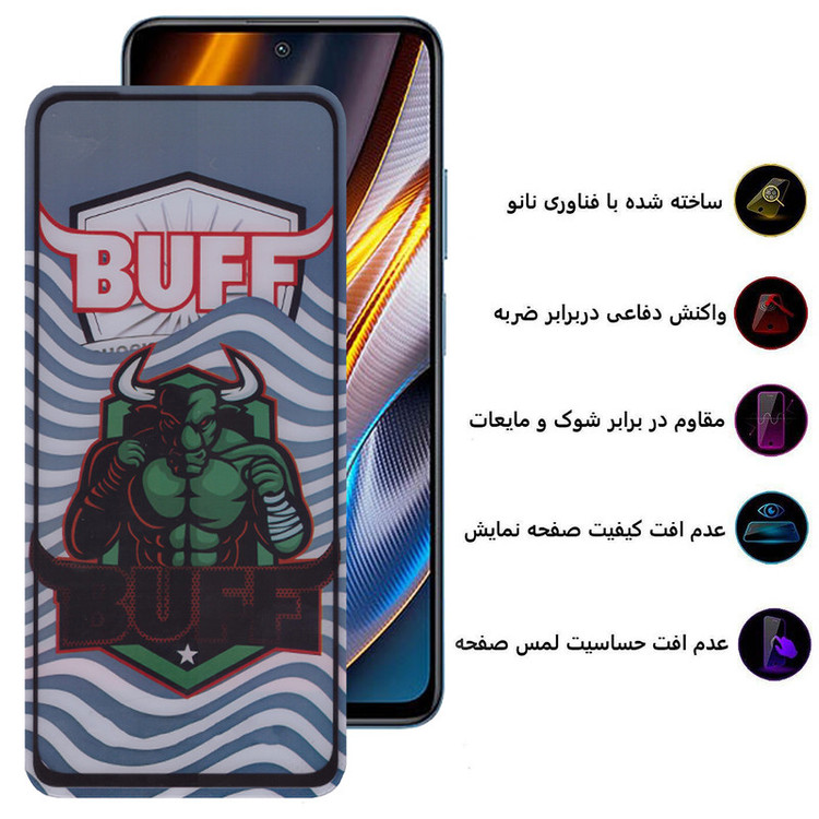 محافظ صفحه نمایش 5D بوف مدل Super Power-G مناسب برای گوشی موبایل شیائومی Redmi Note 11T Pro/Note 11T Pro Plus/Poco X4 GT 5G/K50i 5G