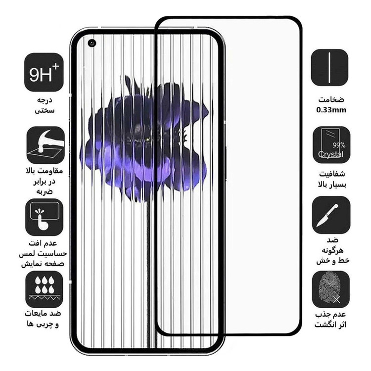 محافظ صفحه نمایش بوف مدل 5D-Full-G مناسب برای گوشی موبایل ناتینگ Phone 1