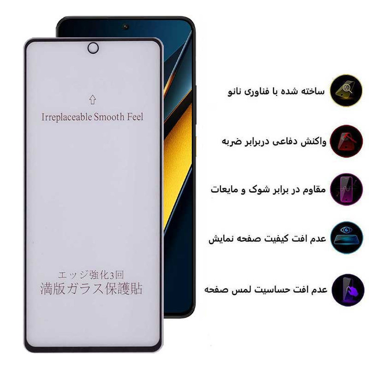 محافظ صفحه نمایش مات بوف مدل 5D-Matte-G مناسب برای گوشی موبایل شیائومی Poco X6 Pro 5G / Poco X6 5G / Poco M6 Pro 4G