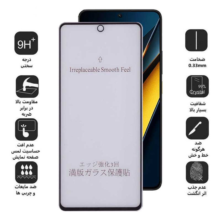 محافظ صفحه نمایش مات بوف مدل 5D-Matte-G مناسب برای گوشی موبایل شیائومی Poco X6 Pro 5G / Poco X6 5G / Poco M6 Pro 4G