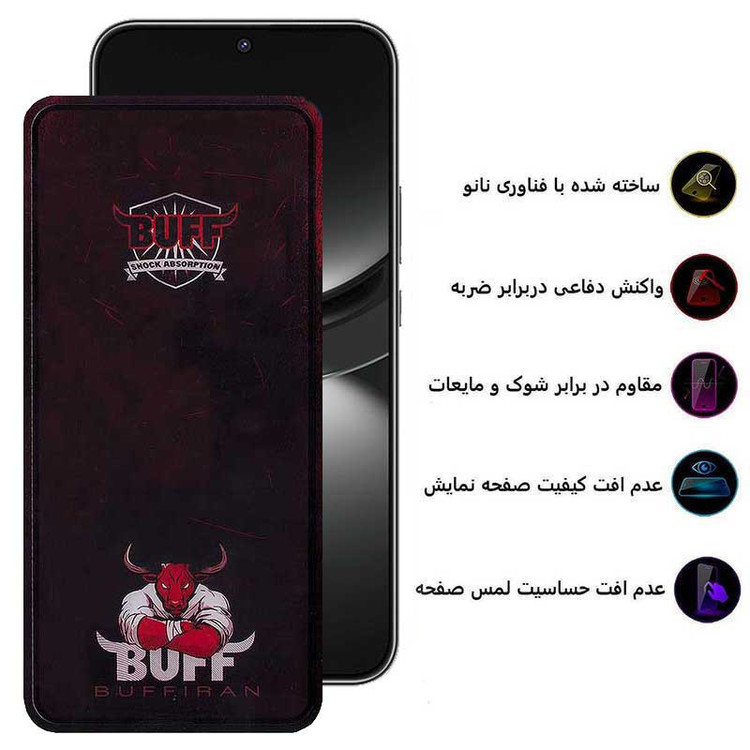 محافظ صفحه نمایش بوف مدل Muscle-Bull-G مناسب برای گوشی موبایل هوآوی Nova 12 / Nova 12 Lite / Nova 11 SE / Nova 10 SE