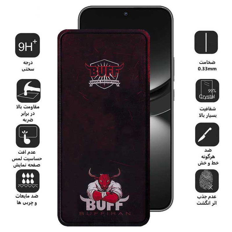 محافظ صفحه نمایش بوف مدل Muscle-Bull-G مناسب برای گوشی موبایل هوآوی Nova 12 / Nova 12 Lite / Nova 11 SE / Nova 10 SE