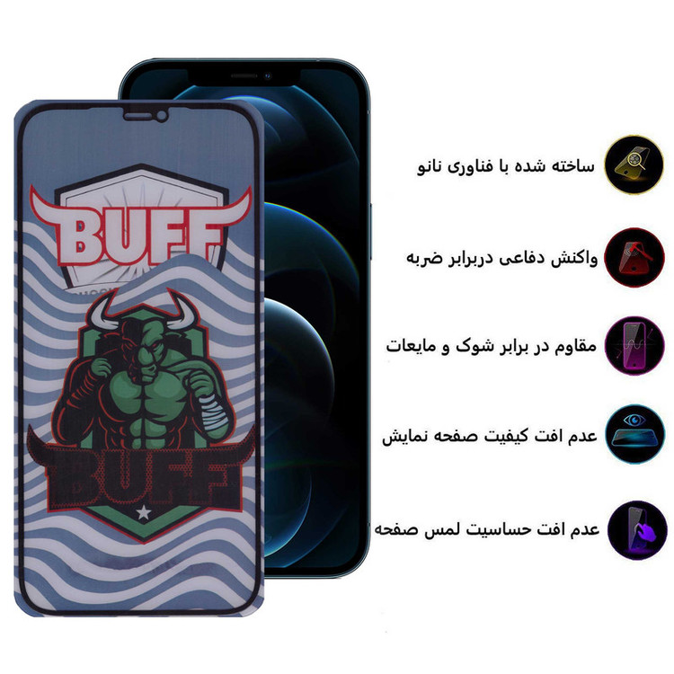 محافظ صفحه نمایش 5D بوف مدل Super Power-G مناسب برای گوشی موبایل اپل iPhone 12 Pro Max