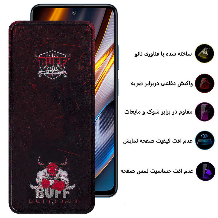 محافظ صفحه نمایش بوف مدل Muscle-Bull-G مناسب برای گوشی موبایل شیائومی Poco X4 GT/X3 GT/M4 Pro 5G/Redmi K50i/Note 11S 5G