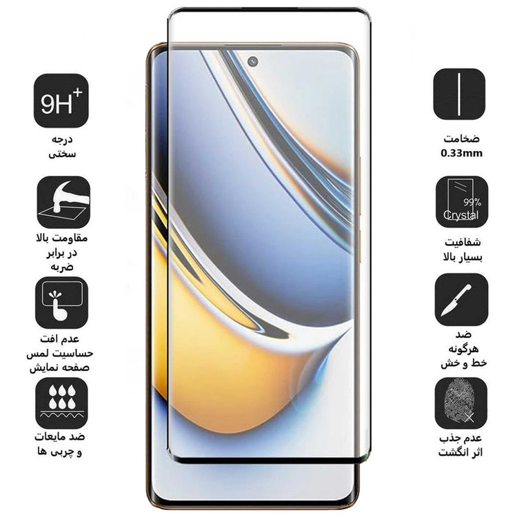 محافظ صفحه نمایش بوف مدل FullGlue-Max-G مناسب برای گوشی موبایل ریلمی Realme 11 Pro Plus/11 Pro/10 Pro Plus/ Narzo 60 Pro