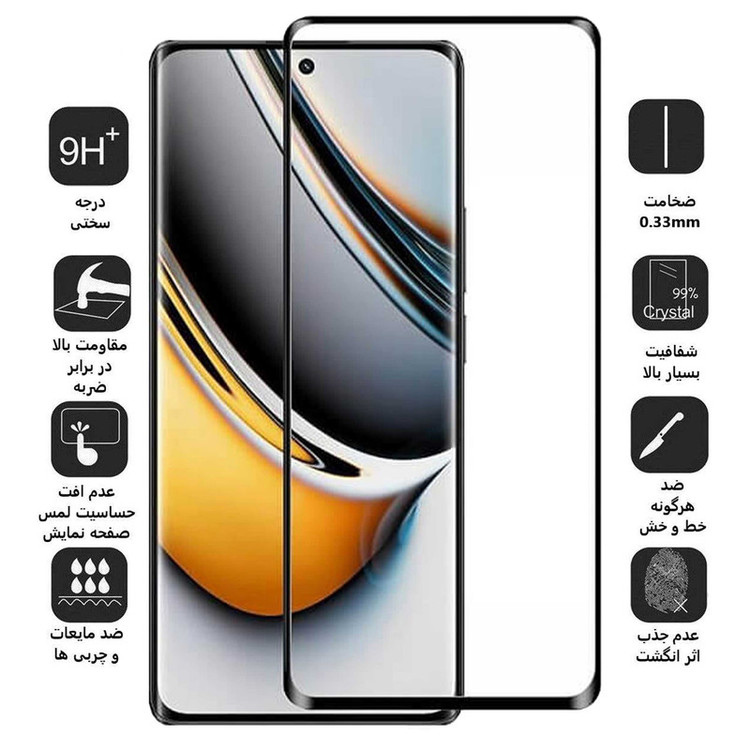 محافظ صفحه نمایش بوف مدل FullGlue-Max-G مناسب برای گوشی موبایل ریلمی Realme 11 Pro Plus/11 Pro/10 Pro Plus/ Narzo 60 Pro