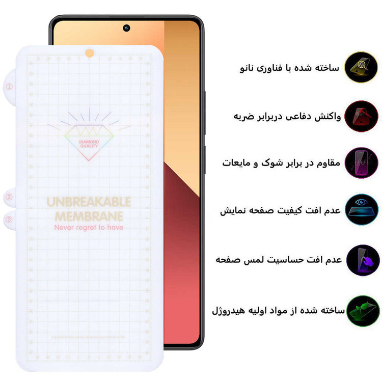 محافظ صفحه نمایش بوف مدل Hydrogel-G مناسب برای گوشی موبایل شیائومی Redmi Note 13 Pro 4G/5G / Note 13 4G/5G / Note 13R Pro