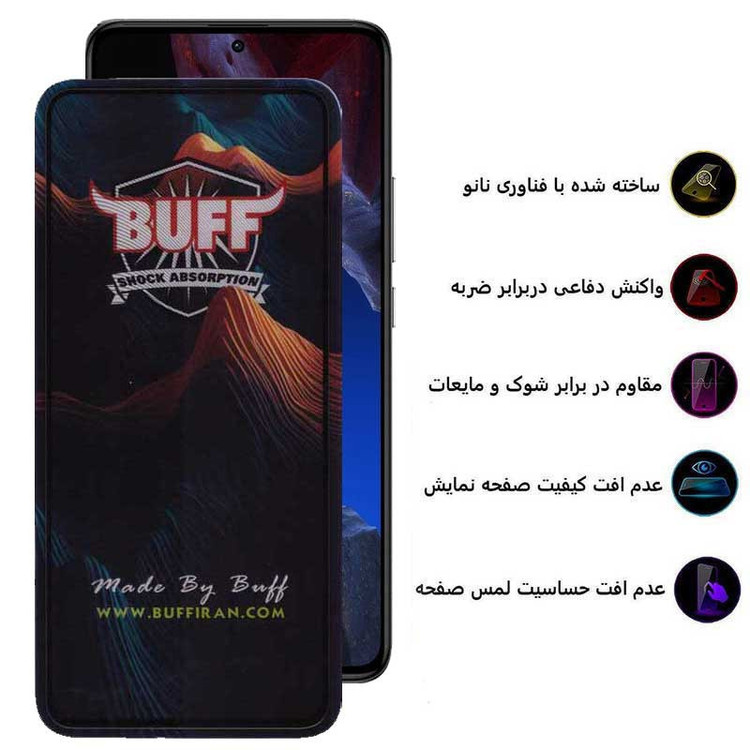 محافظ صفحه نمایش 5D بوف مدل Mountain-G مناسب برای گوشی موبایل شیائومی Poco F5 Pro / Poco F5 / Poco F4 GT / Poco F3 GT / Poco F4 / Poco F3