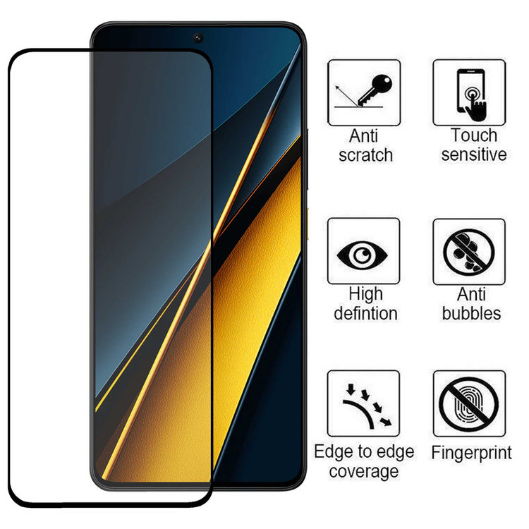 محافظ صفحه نمایش بوف مدل 5D-G مناسب برای گوشی موبایل شیائومی Poco X6 Pro / X6 / M6 Pro 4G