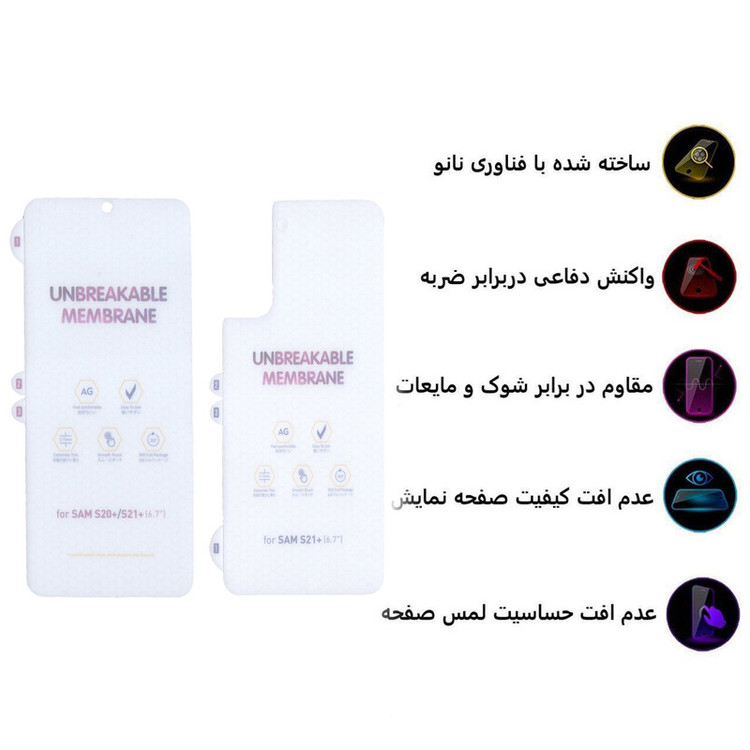محافظ صفحه نمایش و پشت گوشی مات بوف مدل Hgm15 مناسب برای گوشی موبایل سامسونگ Galaxy S21 Plus