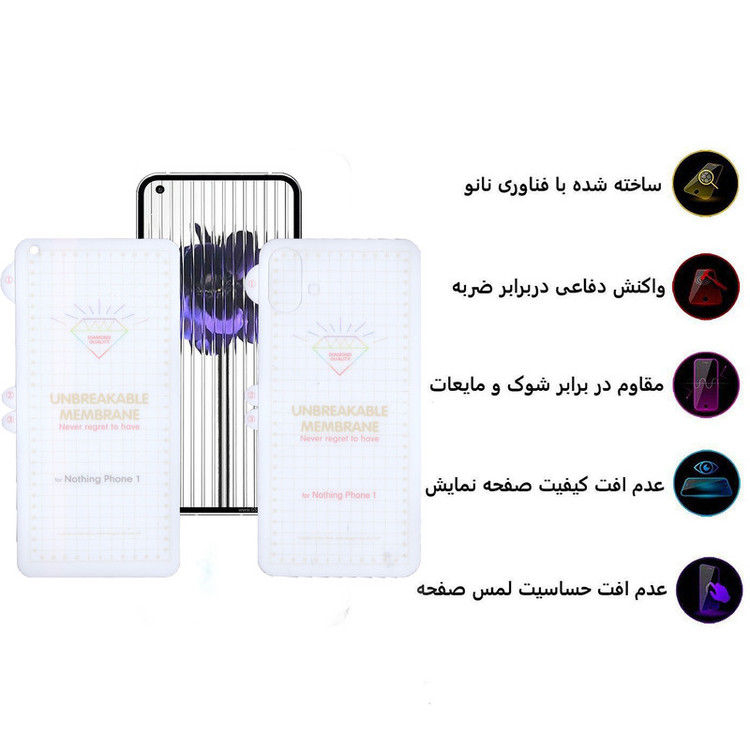 محافظ صفحه نمایش بوف مدل Hydrogel-G مناسب برای گوشی موبایل ناتینگ Phone 1 به همراه محافظ پشت گوشی