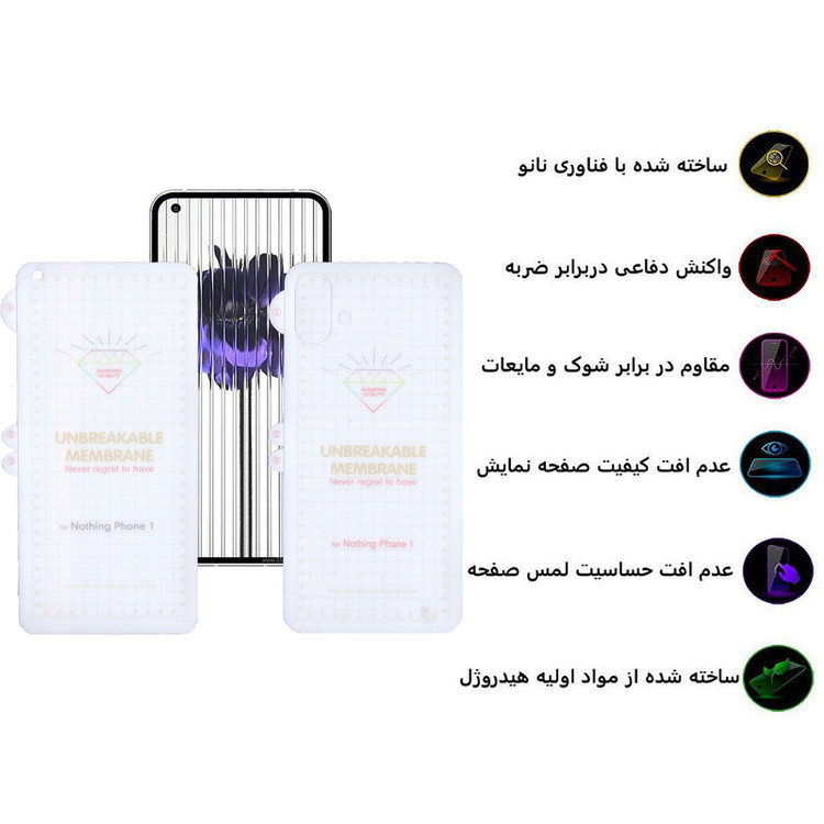 محافظ صفحه نمایش بوف مدل Hydrogel-G مناسب برای گوشی موبایل ناتینگ Phone 1 به همراه محافظ پشت گوشی