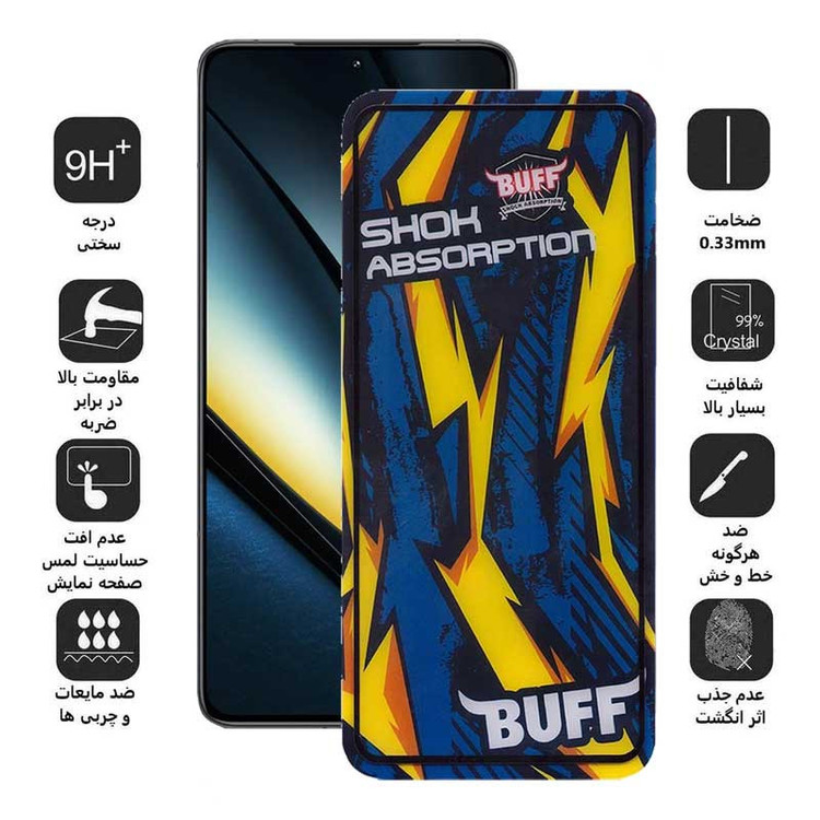 محافظ صفحه نمایش بوف مدل Shock-Shock-G مناسب برای گوشی موبایل شیائومی Poco F6 Pro/ F6/ Redmi Turbo 3