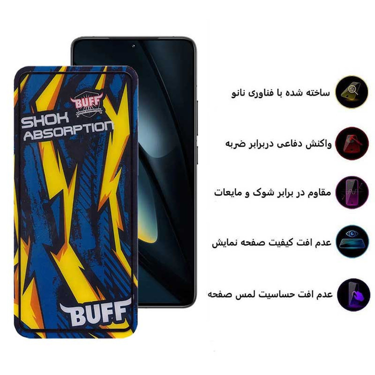 محافظ صفحه نمایش بوف مدل Shock-Shock-G مناسب برای گوشی موبایل شیائومی Poco F6 Pro/ F6/ Redmi Turbo 3