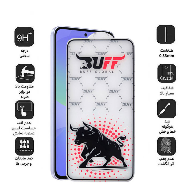 محافظ صفحه نمایش بوف مدل Black Fighter-Guarantee مناسب برای گوشی سامسونگ Galaxy A56/ A36/ S24 Fe