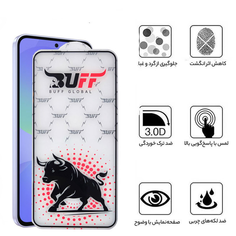 محافظ صفحه نمایش بوف مدل Black Fighter-Guarantee مناسب برای گوشی سامسونگ Galaxy A56/ A36/ S24 Fe