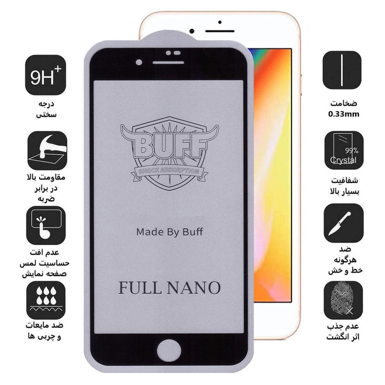 محافظ صفحه نمایش بوف مدل Full Nano-G مناسب برای گوشی موبایل اپل iPhone 8 Plus / 7 Plus