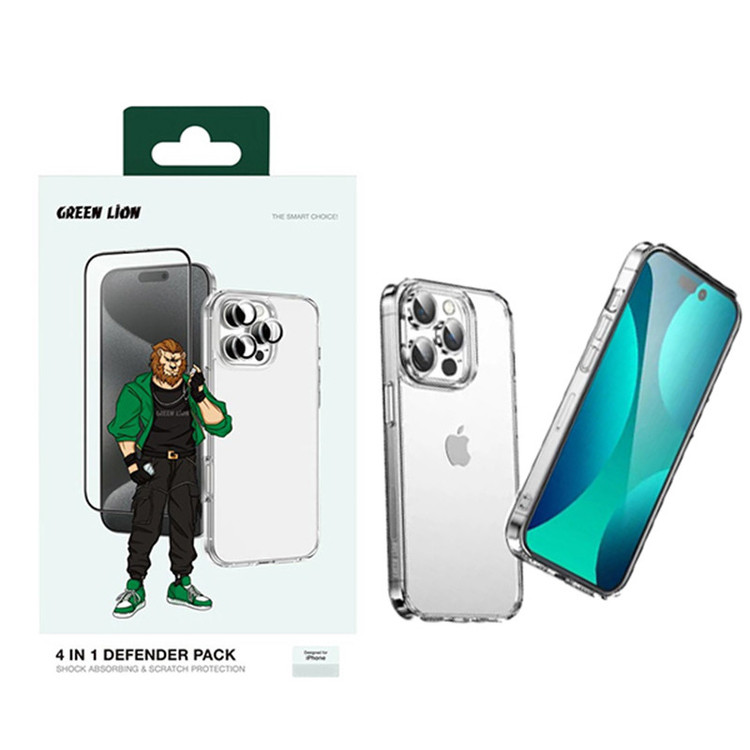 محافظ صفحه نمایش گرین لاین مدل 4in1 DF Pack مناسب برای گوشی موبایل اپل iPhone 16 Pro