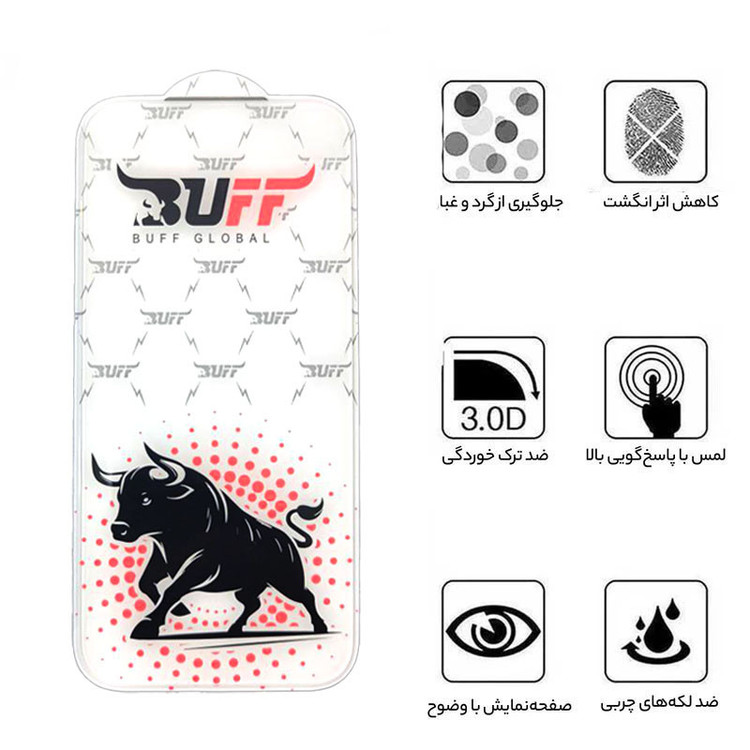 محافظ صفحه نمایش بوف مدل Fighter Clear Edge مناسب برای گوشی موبایل اپل iPhone 17 Pro Max