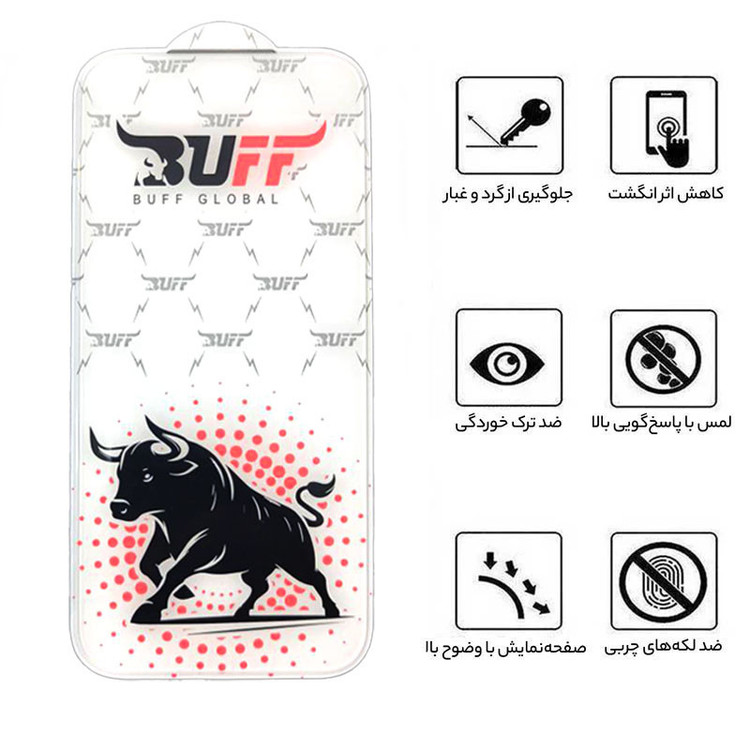 محافظ صفحه نمایش بوف مدل Fighter Clear Edge مناسب برای گوشی موبایل اپل iPhone 17 Pro Max