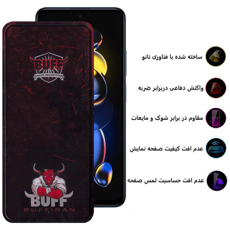 محافظ صفحه نمایش بوف مدل Muscle-Bull-G مناسب برای گوشی موبایل شیائومی Redmi Note 11T Pro Plus / Note 11T Pro / Note 11T 5G