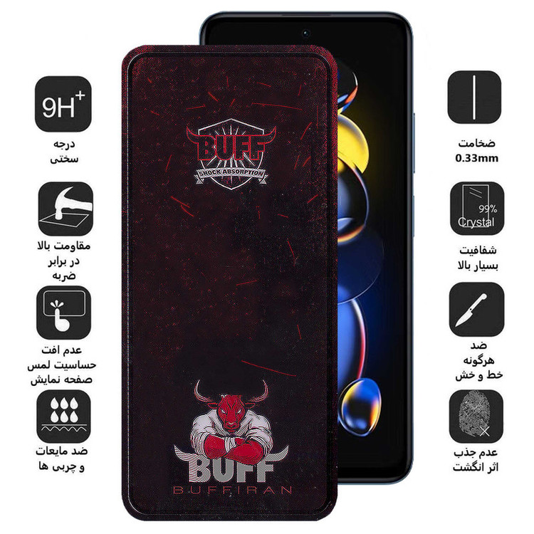 محافظ صفحه نمایش بوف مدل Muscle-Bull-G مناسب برای گوشی موبایل شیائومی Redmi Note 11T Pro Plus / Note 11T Pro / Note 11T 5G