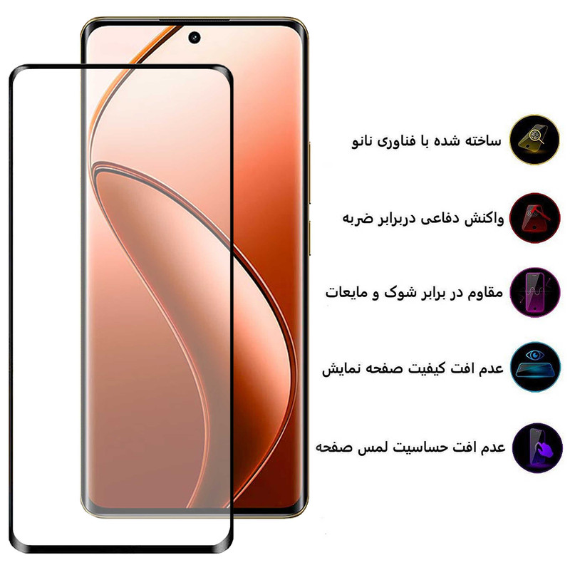 محافظ صفحه نمایش بوف مدل FullGlue-Max-G مناسب برای گوشی موبایل ریلمی Realme 12 Pro Plus / 12 Pro / 12 Plus