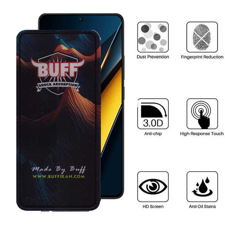محافظ صفحه نمایش 5D بوف مدل Mountain-G مناسب برای گوشی موبایل شیائومی Poco X6 Pro 5G / Poco X6 5G / Poco M6 Pro 4G